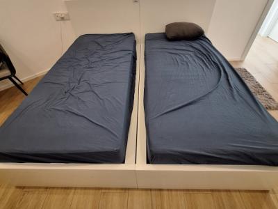 2 camas individuales 90x200 blancas