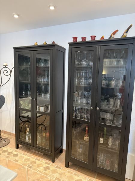 2 glass display cabinets for sale