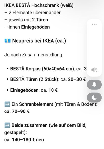 2 IKEA Kommoden/ Wandschränke Serie BESTÂ