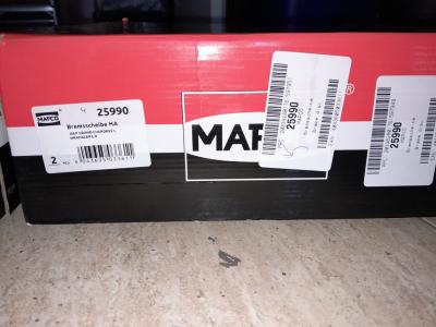 2 paquetes de 2x discos de freno para el eje trasero, MAPCO 25990 para JEEP Wrangler y Cherokee