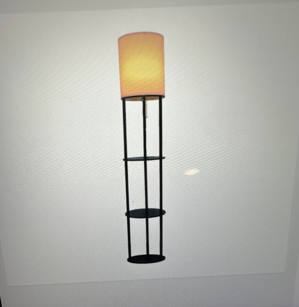 2 floor lamps with integrated shelf