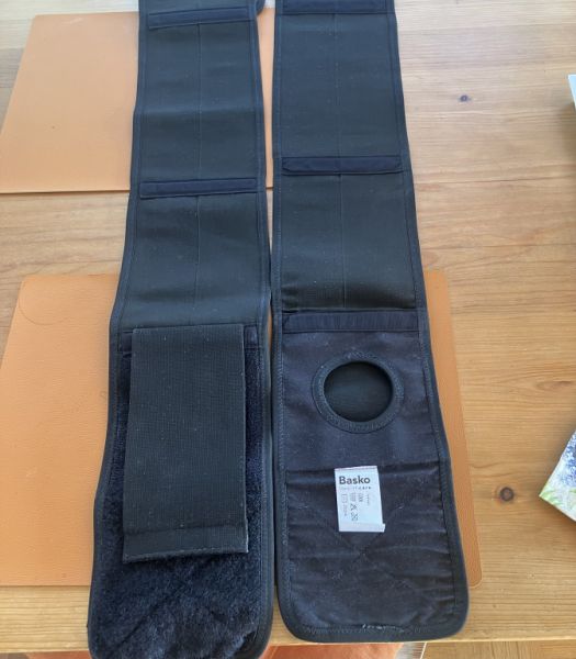 2 stoma belts, black, size L