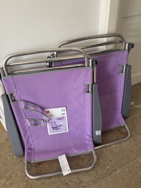 2 sillas/camastros de playa, ¡nuevos!