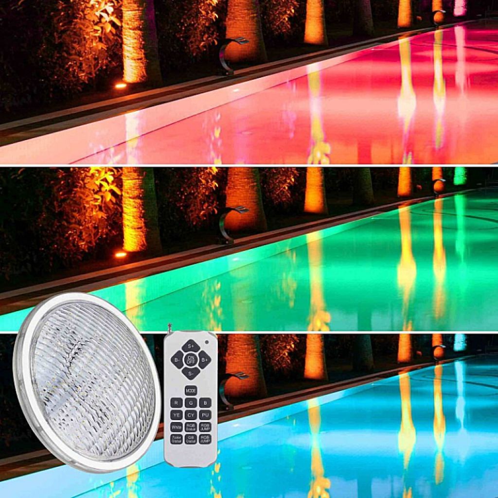2 pieces new RGB LED pool headphones in orig. packaging, 12 V AC – 24 W