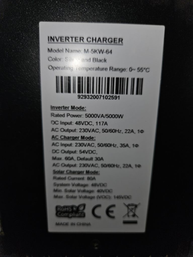 2 Wechselrichter je 5 KW und 24 Batterien