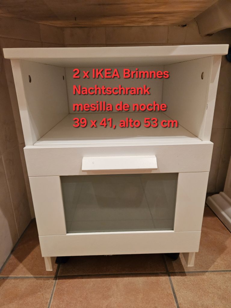 2x IKEA Brimnes bedside tables