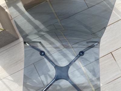 4 Hochwertige Esszimmer-/Küchenstühle weiß/rauchglas