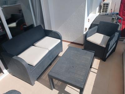 4-teilige Lounge Sitzgruppe aus Polyrattan