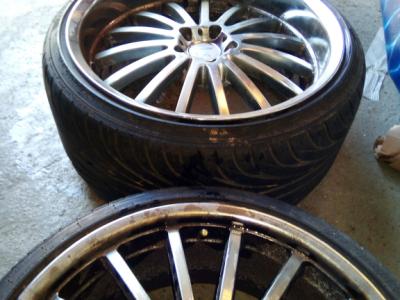 4 ruedas de aluminio croked Flain CrossFire Mansorey completo