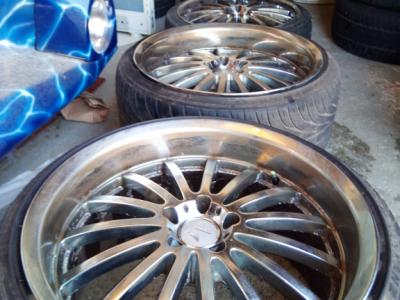 4  vercromte Aluminium Flegen Crossfire Mansorey Kompletträder