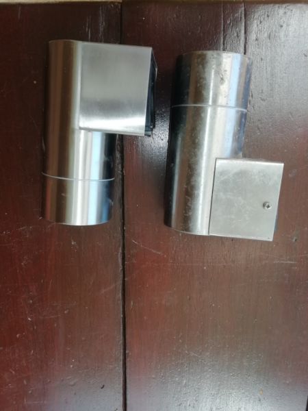 6 stainless steel lamps - ceiling or wall mounting possible