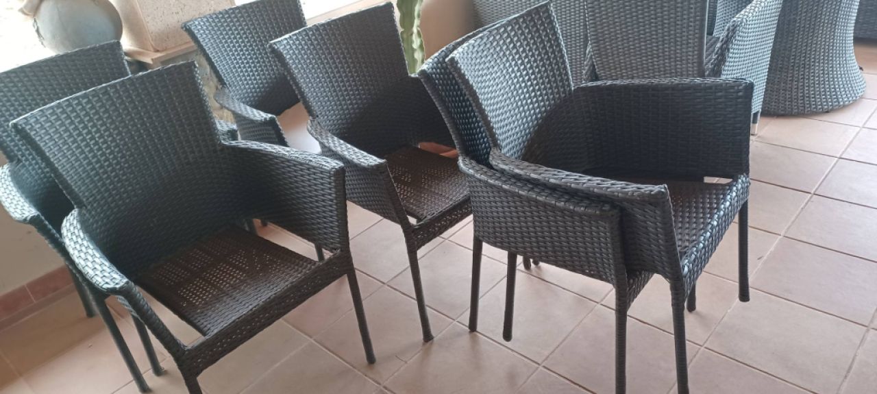 6 Rattan-Gartensessel.