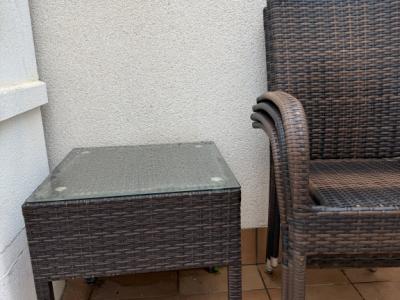 6 Stühle Stuhl Rattan braun outdoor mit Tisch