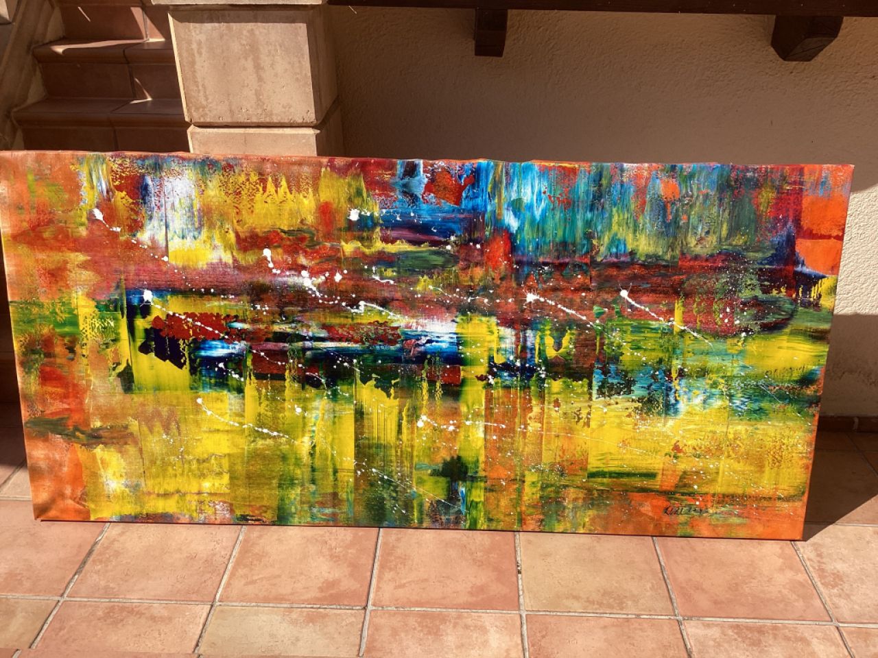 Abstract XXL painting 90 x 190 cm, acrylic on canvas