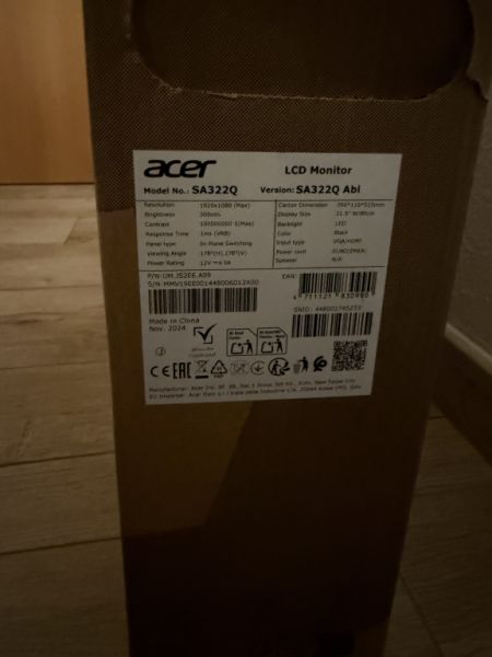Acer SA322Q monitor 31.5-inch