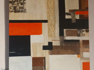 ACRYLIC PAINTING - Brown - Orange