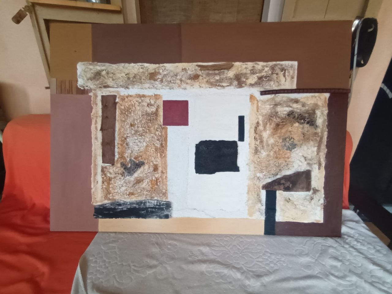 Acrylic image with natural materials