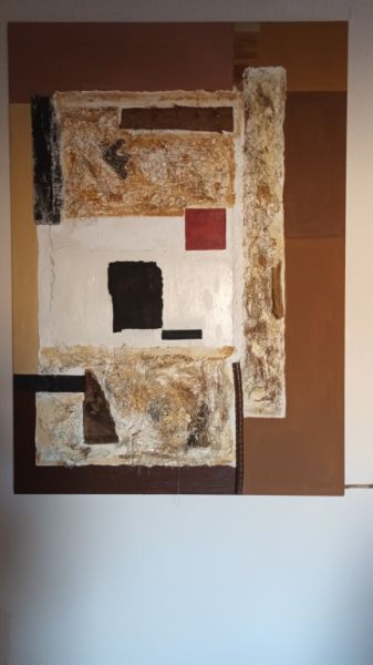 Acrylic image with natural materials