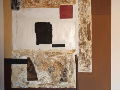 Acrylic image with natural materials