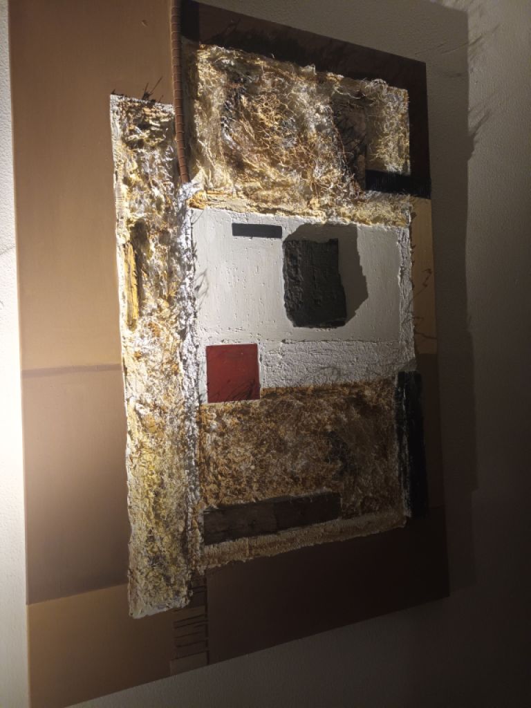 Acrylic image with natural materials