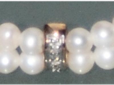 Akoya Perlen-Schmuck-Set Halskette, Armband und Ring mit Sterling Silver und 8 K Gold