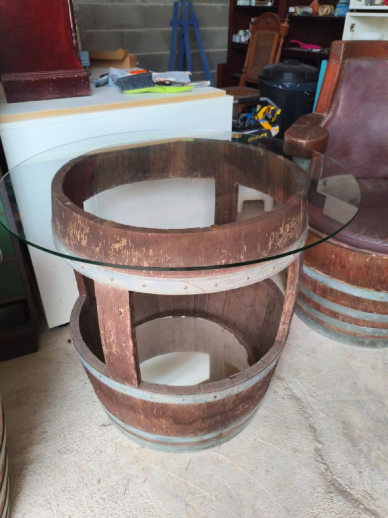 Old barrels converted into a beautiful seating area