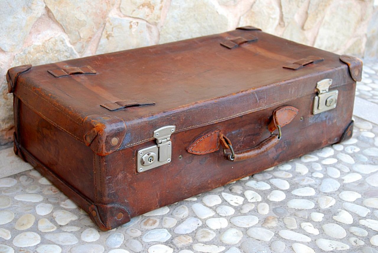 Alter Koffer Echt Leder Lederkoffer Vintage Reisekoffer