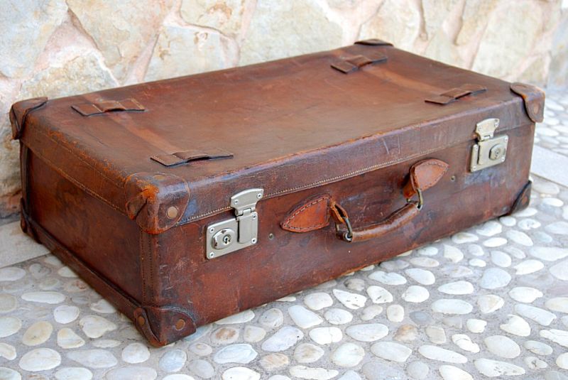 Alter Koffer Echt Leder Lederkoffer Vintage Reisekoffer