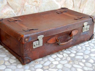 Alter Koffer Echt Leder Lederkoffer Vintage Reisekoffer