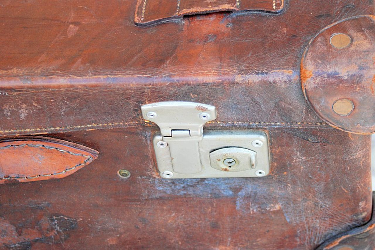 Alter Koffer Echt Leder Lederkoffer Vintage Reisekoffer