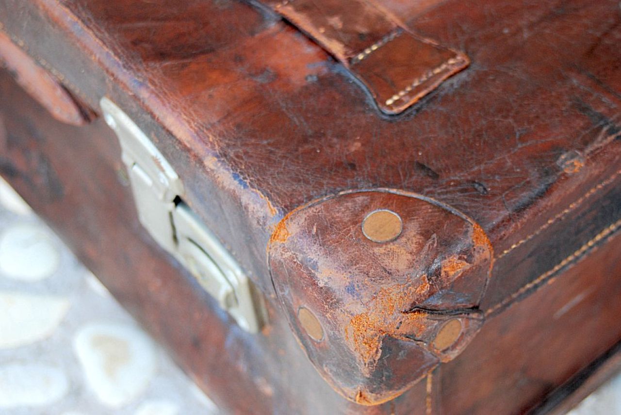 Alter Koffer Echt Leder Lederkoffer Vintage Reisekoffer