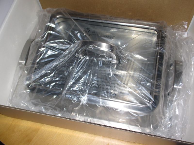 AMcook stainless steel Teppanyaki plate "Plancha" with glass lid (induction compatible) - NEW and SEALED