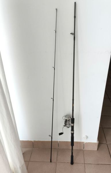 Caña de pescar de fibra de carbono fxxt24mh y carrete crossfire lt 3000-cxh