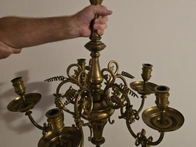 antike Lampe Messing massiv