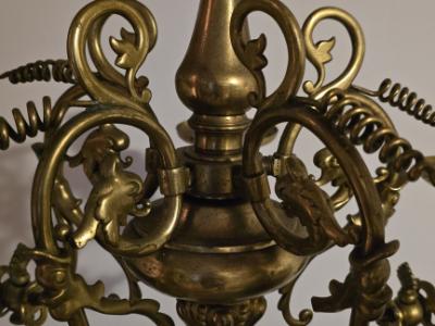 antike Lampe Messing massiv