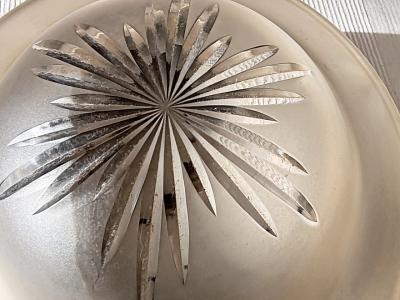 antike, sehr dekorative Deckenleuchte, Messing und Kristall, Jugendstil