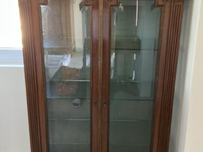 Antike Vitrine Louis XVI/ Neoklassizismus, Marmorplatte, ca.160 x 85 x 43 cm