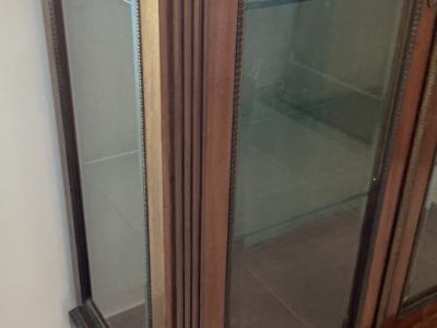 Antike Vitrine Louis XVI/ Neoklassizismus, Marmorplatte, ca.160 x 85 x 43 cm