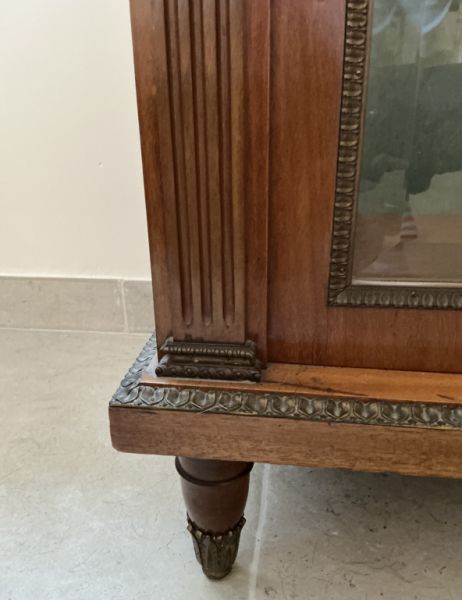 Antike Vitrine Louis XVI/ Neoklassizismus, Marmorplatte, ca.160 x 85 x 43 cm