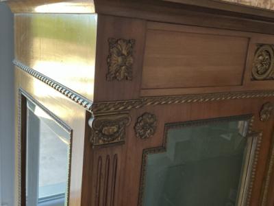 Antike Vitrine Louis XVI/ Neoklassizismus, Marmorplatte, ca.160 x 85 x 43 cm