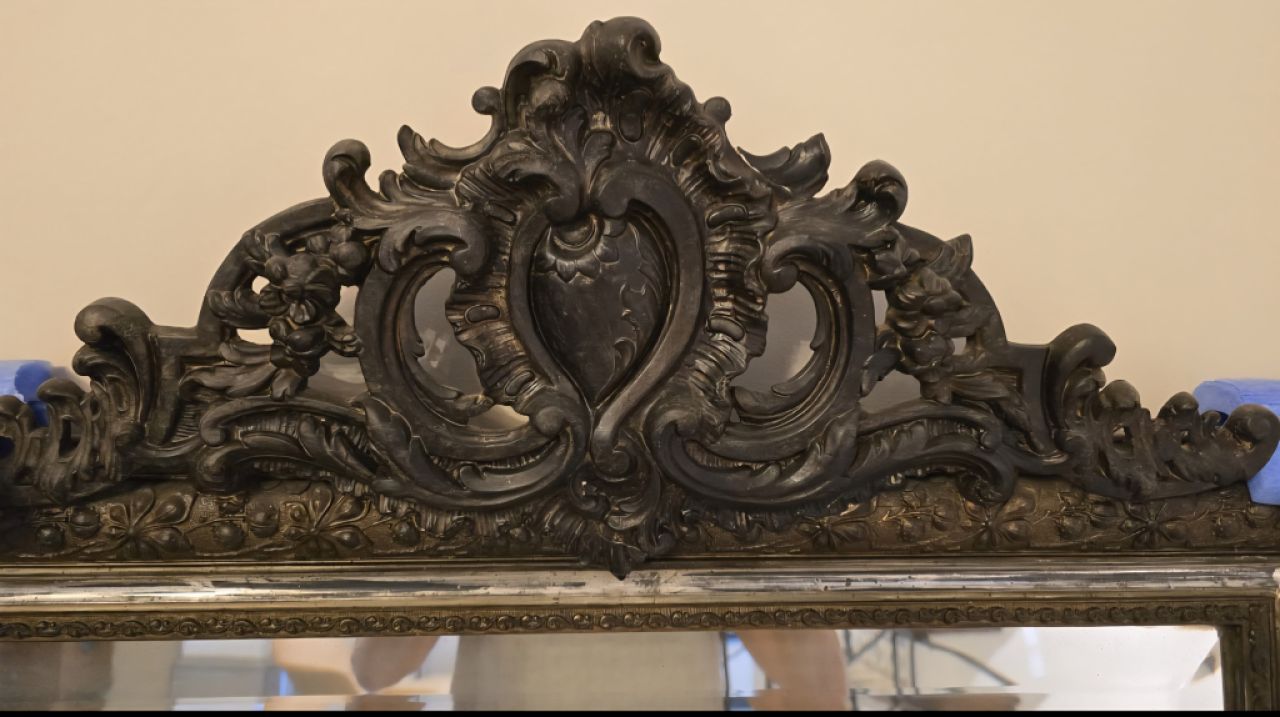 Antique crystal mirror