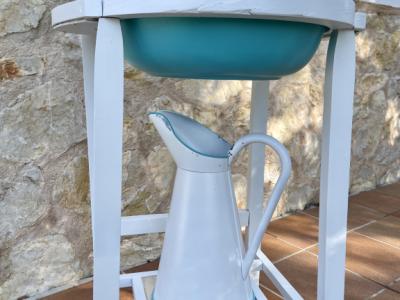 Antique washstand with basin and pitcher. Decorative unique piece!