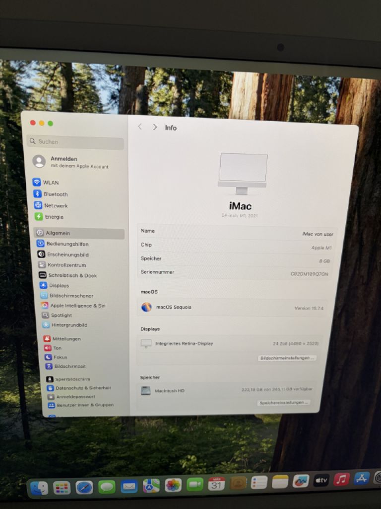 Apple iMac 24” (2021) – 8GB RAM, 256GB SSD – Top Zustand