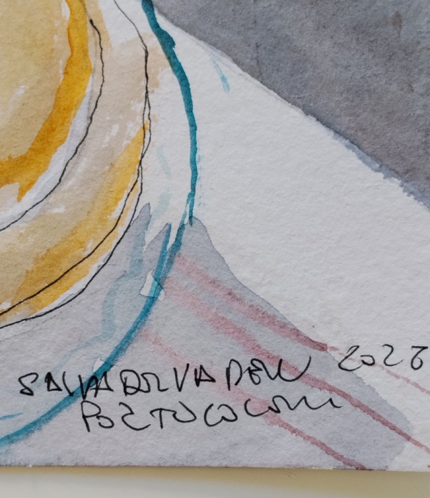 Aquarell Café und Ensaimada