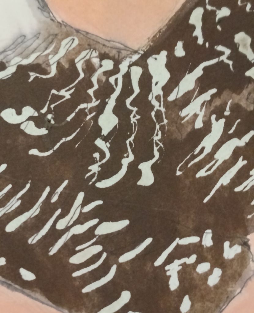 Aquarell einer Henne in Schwarzweiß