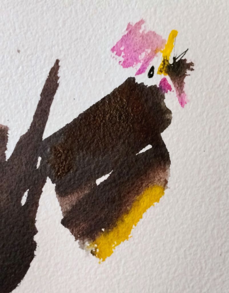 Aquarell eines Hahns auf Papier