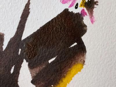 Aquarell eines Hahns auf Papier