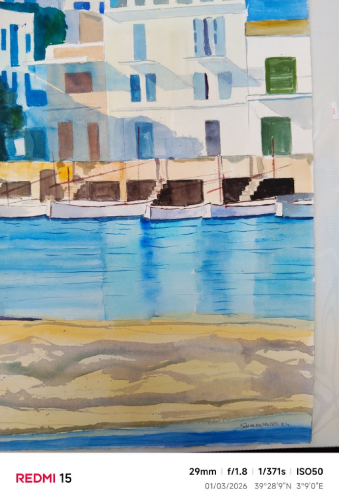 Aquarell Landschaft von Portocolom es riveto