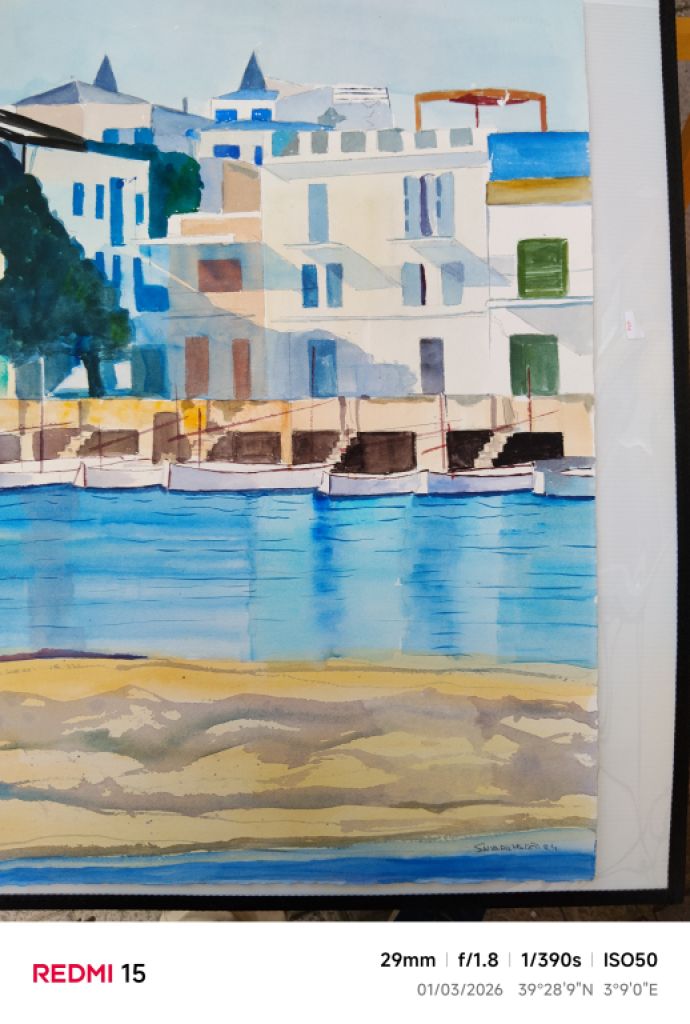 Aquarell Landschaft von Portocolom es riveto