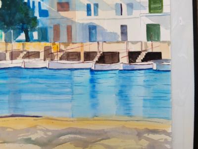 Aquarell Landschaft von Portocolom es riveto